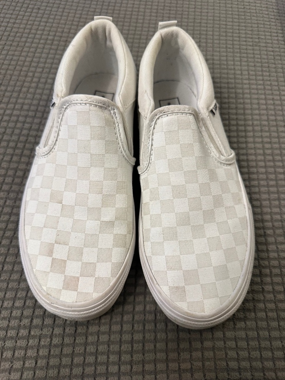 Vans Checkerboard Slip-On Classic Sneakers | Off-White & Cream